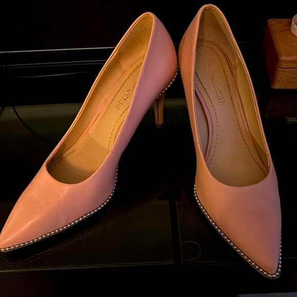 Coach Shoes - Authentic Coach shoes. Pink Leather with silver dot detail. Size 8.5
